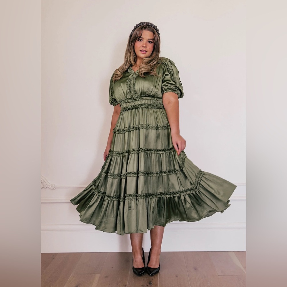 JessaKae Liz Dress in Olive 3X